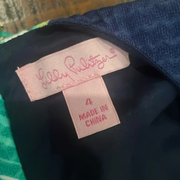 Lilly Pulitzer Cathy Tiger Palm green shirt dress - Picture 6 of 9